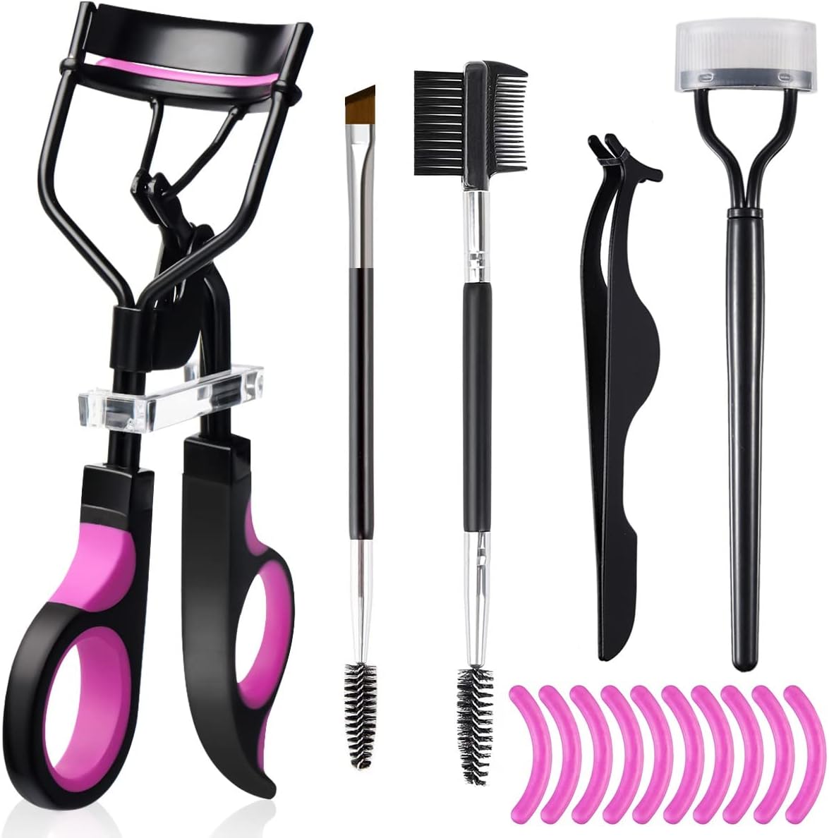 Eyelash Curlers Eyebrow Brush Kit for Women w Lash Curler